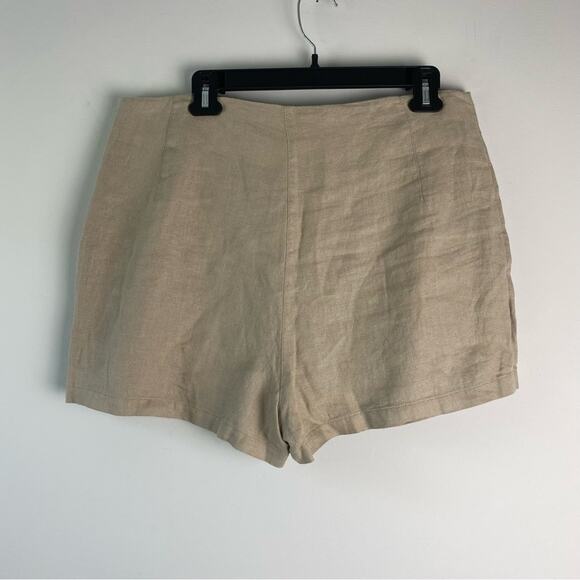 Free People 100% Linen Slice Of Action 3 Piece Skort Set Suit Cropped Tan 12 - Picture 12 of 16